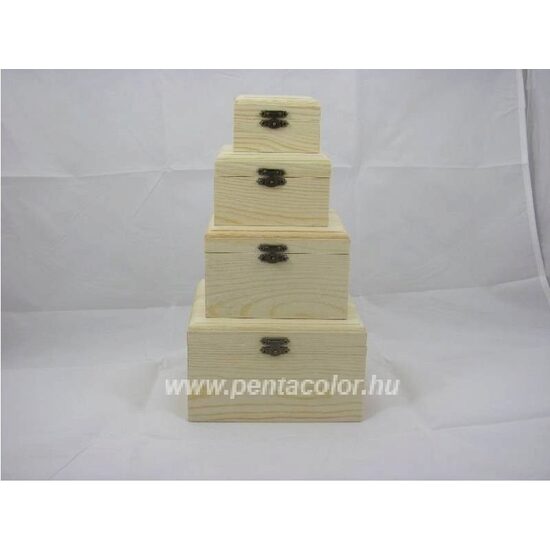 705447 Set 4 cutii lemn 16x16x9 3 cm - PENT