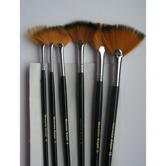 Set 6 pensule sintetice evantai - hobby - PENT