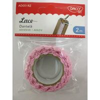 AD051RZ - Dantela autoadeziva roz pal - Daco
