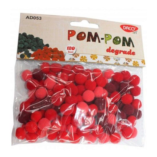 AD053R 05R - Accesorii POM - POM - degrade rosu - Daco