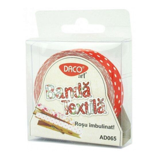 AD065 - Banda textila adeziva Rosu imbulinat - Daco