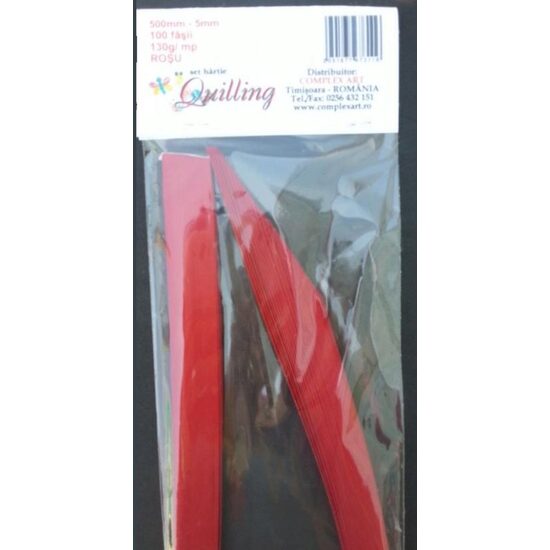 Hartie Quilling 500mm- 5mm-100 fasii - 130gr - ROSU