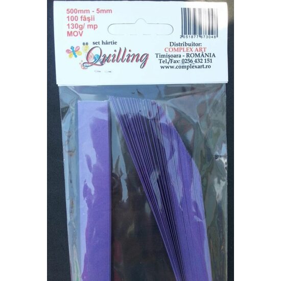 Hartie Quilling 500mm- 5mm-100 fasii - 130gr - MOV