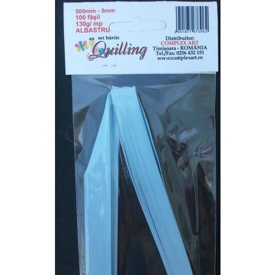 Hartie Quilling 500mm- 5mm-100 fasii - 130gr - ALBASTRU