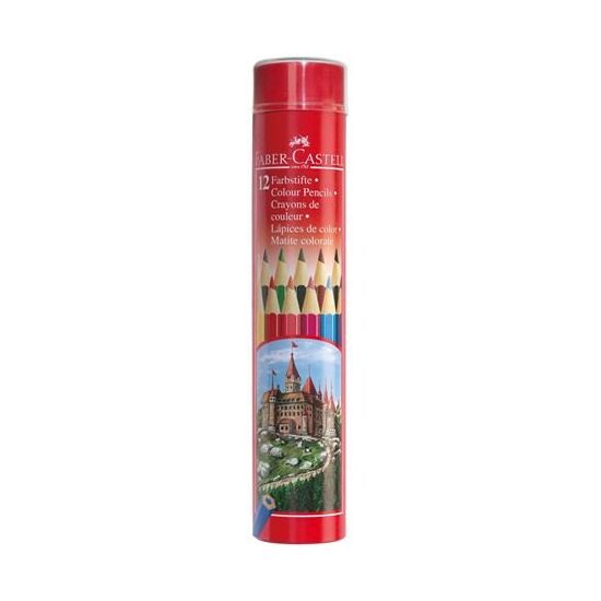 115826 Set 12 creioane colorate in tub metalic - Faber-Castell