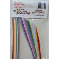 Hartie quilling 500mm-3mm-100 fasii, 130gr - CURCUBEU