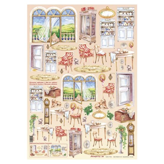 Hartie decoupage 80 gr, 50 x 70, Living room - DFG181 - DISC
