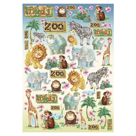 Hartie decoupage 80 gr, 50 x 70, Baby zoo - DFG299-DISC