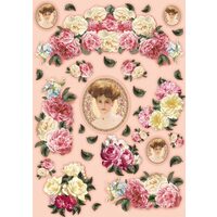 Hartie decoupage 80 gr, 50 x 70, Romantic lady - DFG327