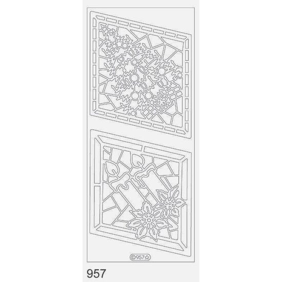 Sticker auriu Craciun - lumanari si brad - 957 - INTER.D