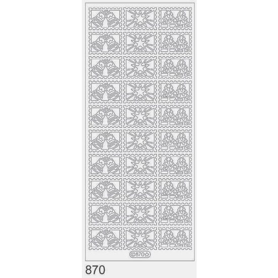 Sticker auriu Craciun - clopotei, stele, brazi - 870 - INTER.D