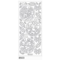 Sticker auriu Craciun - globuri cu case - 8503 - INTER.D