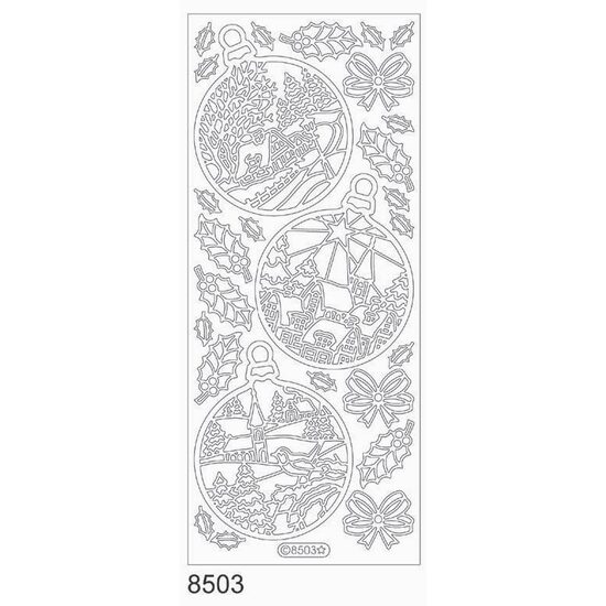 Sticker auriu Craciun - globuri cu case - 8503 - INTER.D
