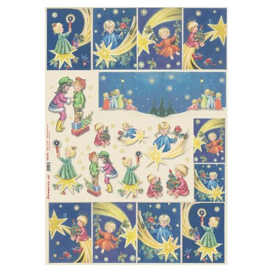 Hartie decoupage 80 gr, 50 x 70, - DFG339 - Children and comet