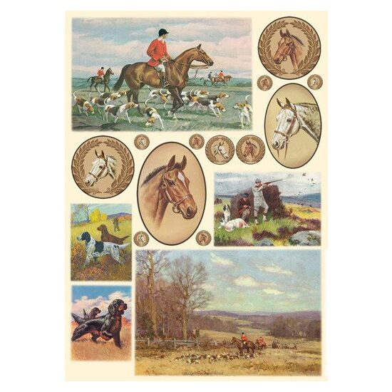 Hartie decoupage 80 gr, 50 x 70, - DFG360 - horses