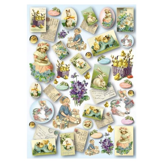 Hartie decoupage 80 gr, 50 x 70, - DFG362 - vintage easter