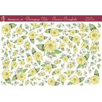 DFV122 - Hartie vello decupaj - 48 33.5 - Stamp. - yellow roses