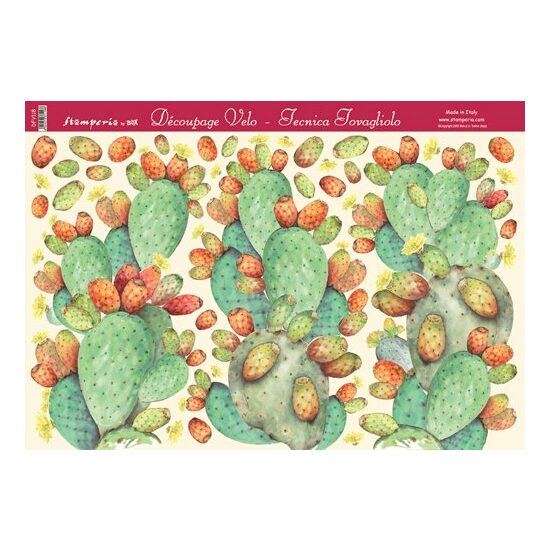 DFV124- Hartie vello decupaj - 48 33.5 - Stamp. - prickly pear