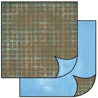 SBB019 - Hartie scrap booking - 31.2*30.3 - tartan blue faded
