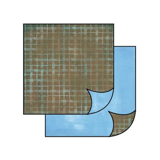 SBB019 - Hartie scrap booking - 31.2*30.3 - tartan blue faded