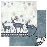 SBB089 - Hartie scrap booking - 31.2*30.3 - blue reindeers