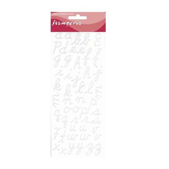 SBALF3 - Sticker alfabet glitter alb- Stamperia