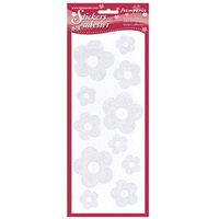SBALF6 - Sticker flori glitter alb - Stamperia
