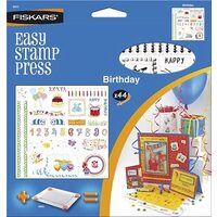 8903 Stampile decorative silicon 44 / set - Fiskars - placa Birthday