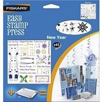 8910 Stampile decorative silicon 45 / set - Fiskars - placa New Year