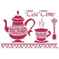 KSD132 - Sablon 20 x 15 cm - Stamp - Tea time
