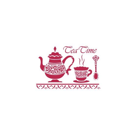 KSD132 - Sablon 20 x 15 cm - Stamp - Tea time