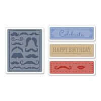 H - 657983 - Set 4 placi embosare - mustache set A2 - Sizzix
