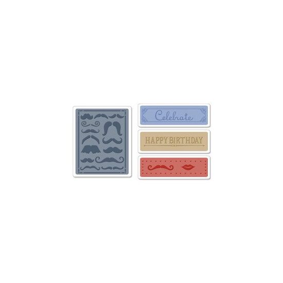 H - 657983 - Set 4 placi embosare - mustache set A2 - Sizzix