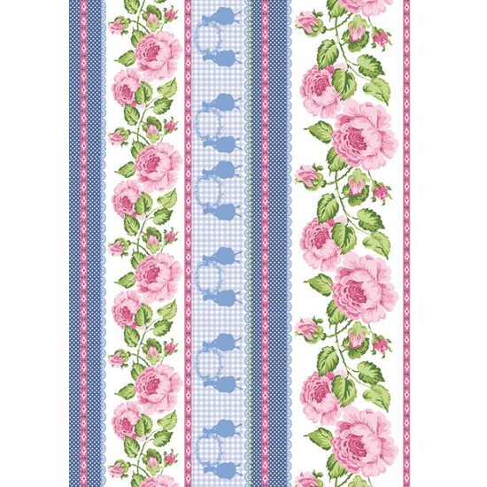 FLSG/ST20 - Fetru printat 1mm - 50x70 cm - Roses Bordures