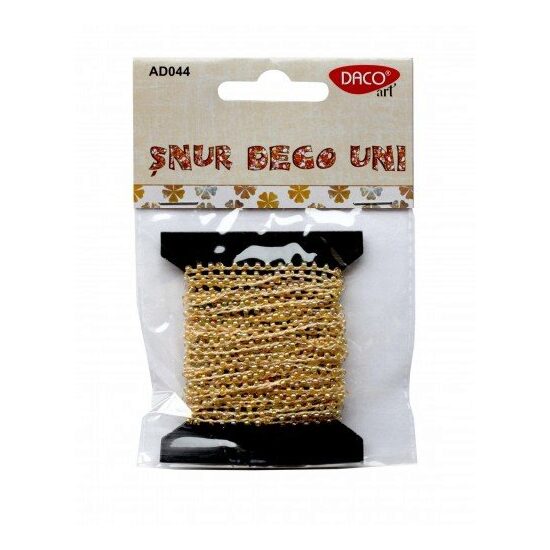 AD044 Snur deco uni - auriu - 4.5 m - Daco