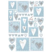 DFG370 - Hartie decoupage 80 gr, 50 x 70 - light blue hearts-DISC