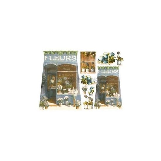 DFS075 - Hartie de orez Stamperia 48x33 cm - sky blue flower