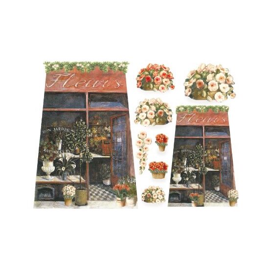 DFS076 Hartie de orez Stamperia 48x33 cm - paper rose flower