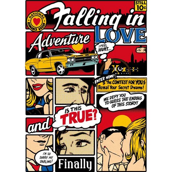 DFG407 - Hartie decoupage 80 gr, 50 x 70 - red comics