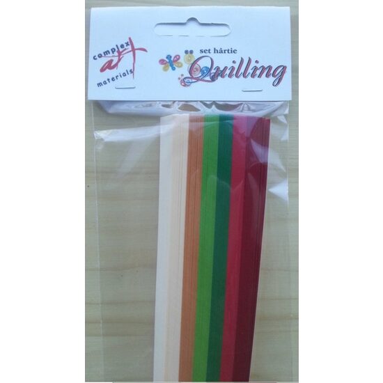 Hartie quilling 30 cm -1 cm- 300 fasii 6 culori CHRISTMAS