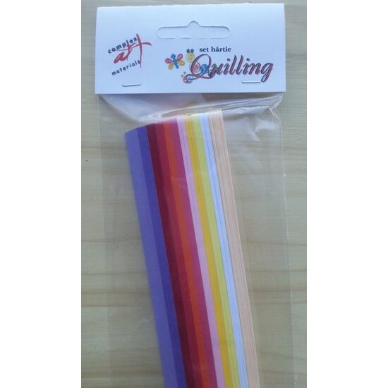 Hartie quilling 30 cm -1 cm- 300 fasii 10 culori VARA