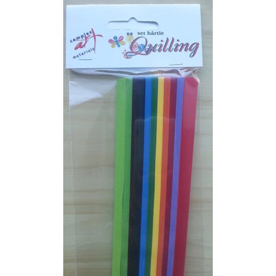Hartie quilling 30 cm -1 cm- 300 fasii 10 culori TARI