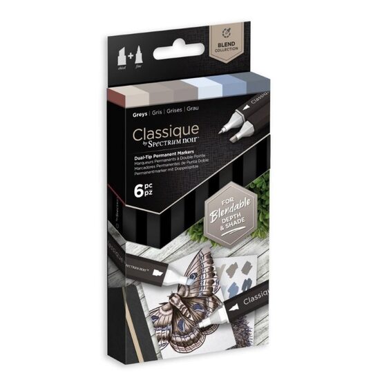 SPECN-CS6-GRE - Set 6 markere GREYS Spectrum Noir - Crafters Companion