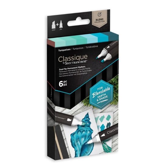 SPECN-CS6-TUR - Set 6 markere TURQUOISES Spectrum Noir - Crafters Companion