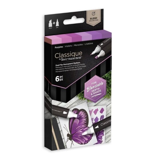 SPECN-CS6-PUR Set 6 markere PURPLES Spectrum Noir - Crafters Companion