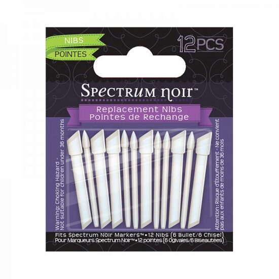 SPCN-NIBS-12R Set 12 varfuri pentru markere Spectrum Noir - Crafters Companion