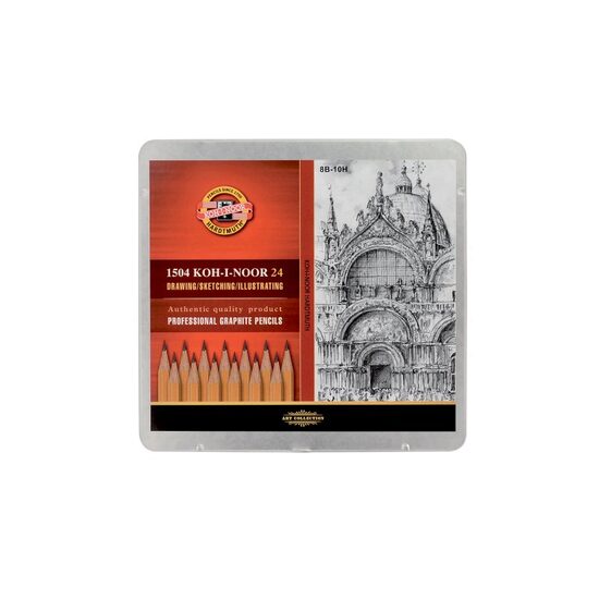 k1504-24 Set 24 creioane grafit - 8B - 10H - Koh-I-Noor