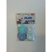 AD071A - Flori de hartie 32buc/set - tonuri de albastru