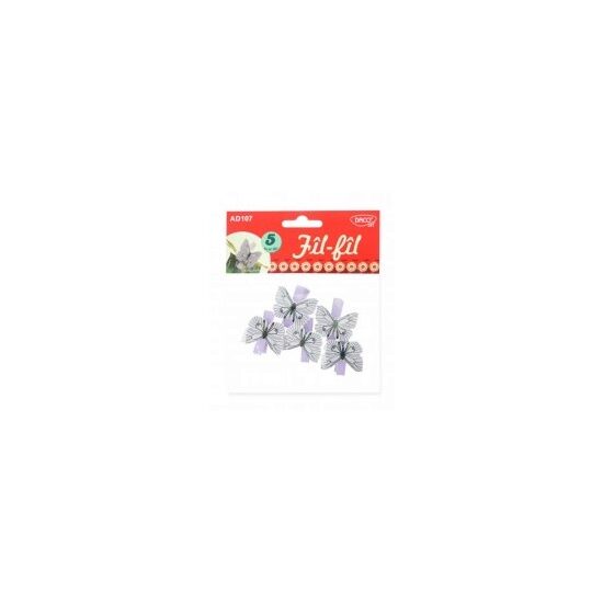 AD107-Clema cu fluturas 5buc/set-lemn