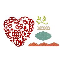 6 - 659013 Set 5 cuttere Thinlits - Heart Card Front - by Rachael Bright